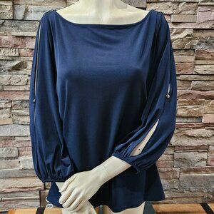 Navy Blue cut out long sleeves